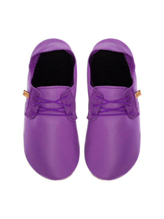 Chaussons lacets cuir illusion