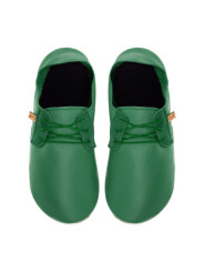 Lace up leather slippers avocado