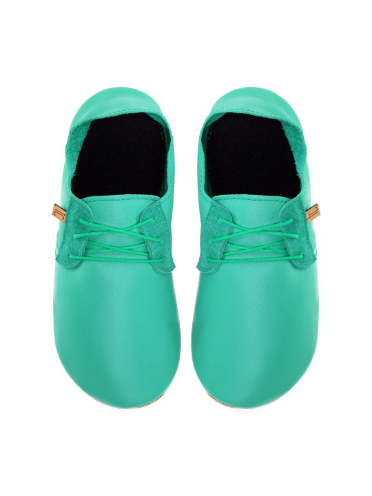 Lace up leather slippers caraibe