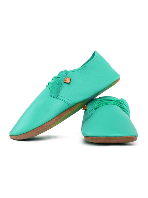 Lace up leather slippers caraibe