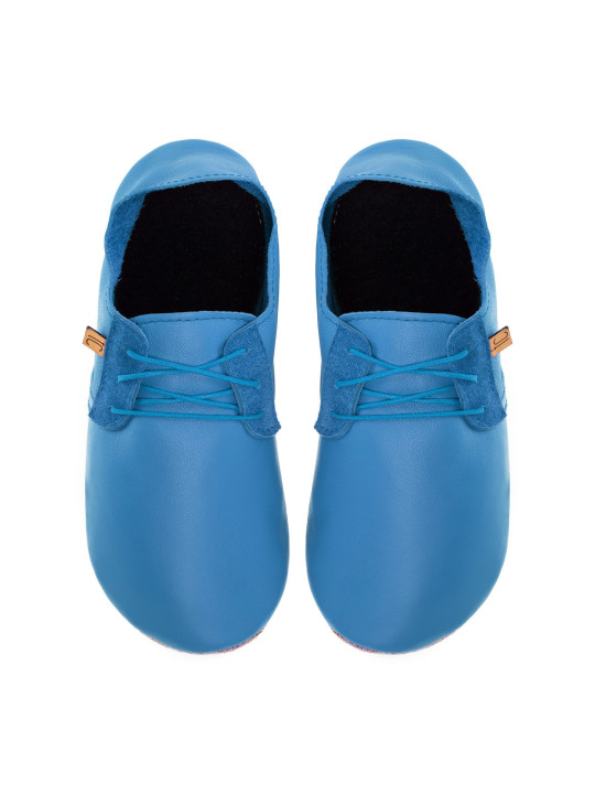 Chaussons lacets cuir jeans