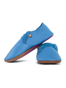 Chaussons lacets cuir jeans