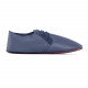 Chaussons lacets cuir blu marino