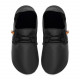 Lace up leather slippers nero