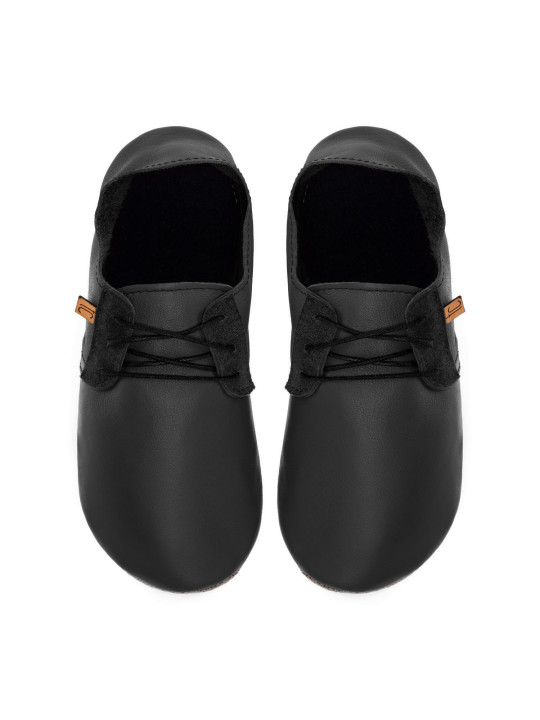 Chaussons lacets cuir nero