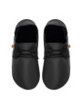 Lace up leather slippers nero