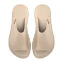 Claquette slides cuir cream