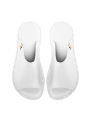 Slides été tong blanche en cuir