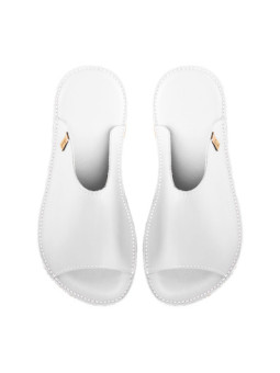 Slides été tong blanche en cuir