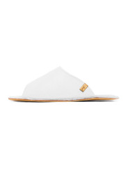 Slides été tong blanche en cuir