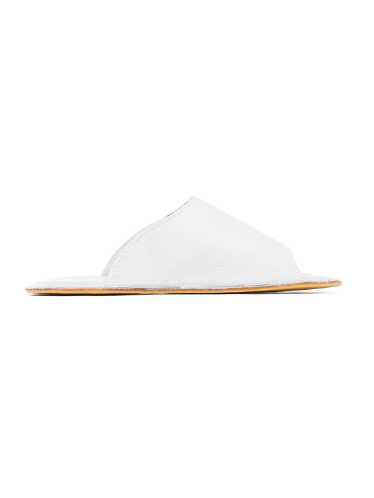 Slides été tong blanche en cuir