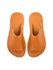 Claquette slides cuir brandy