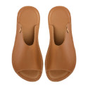 Claquette slides cuir caramel