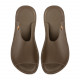 Claquette slides cuir taupe