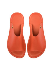 Claquette slides cuir corallo