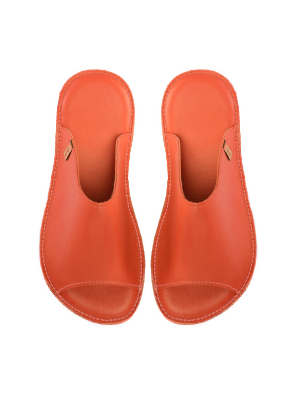 Leather Slides leather corallo