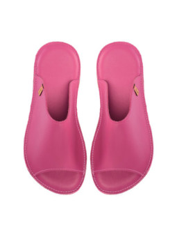 Leather Slides leather fuxia
