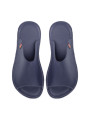 Claquette slides cuir blu marino