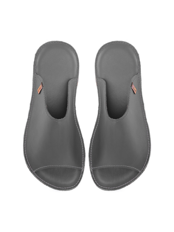 Claquette slides cuir fog