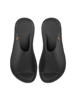 Leather Slides leather nero