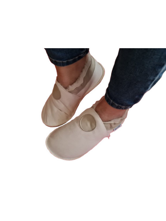 Chaussons mouton motif coloré