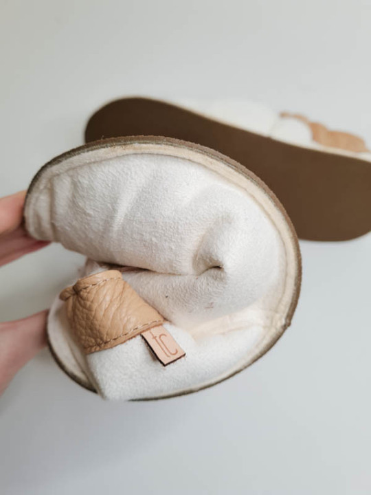 Chaussons mouton motif coloré