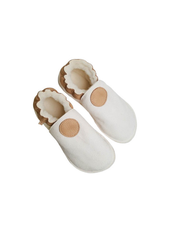 Chaussons mouton motif coloré