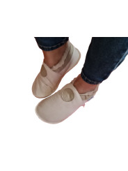 Chaussons mouton motif coloré