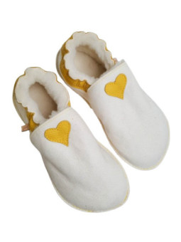 Sheepshin slippers colorful heart