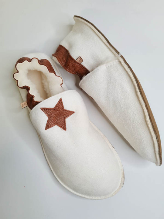 Sheepshin slippers colorful star