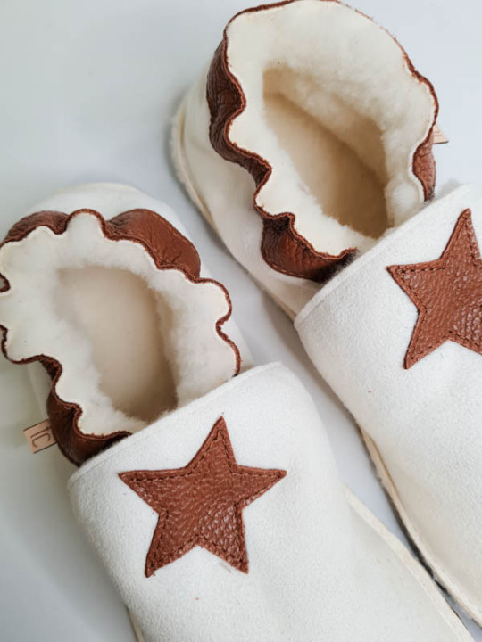 Sheepshin slippers colorful star
