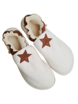 Chaussons mouton étoile colorée