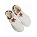 white Sheepshin slippers colorful star