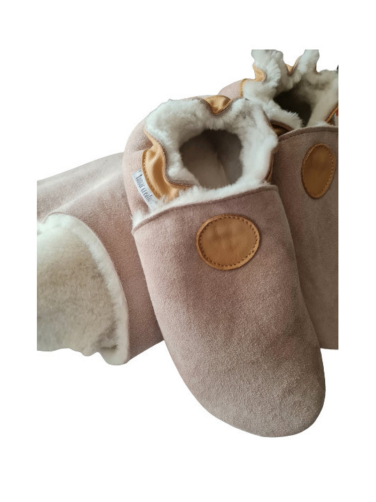 Sheepshin slippers colorful pattern Suede sole