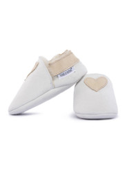 Chaussons mouton coeur coloré semelle suédé