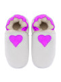 Chaussons mouton coeur coloré semelle suédé