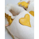 Sheepshin slippers colorful heart Suede sole