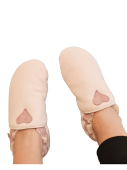 Papuce s ovčia koža farebný srdce kožena stielka