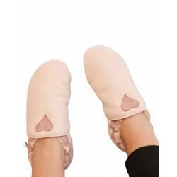 Sheepshin slippers colorful heart Suede sole