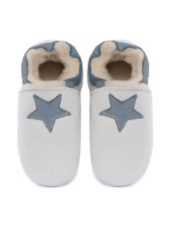 Chaussons mouton étoile colorée semelle suédé