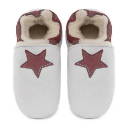 Sheepshin slippers colorful star Suede sole