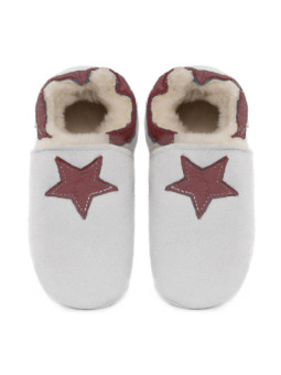 Sheepshin slippers colorful star Suede sole