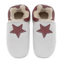 white Sheepshin slippers colorful star Suede sole