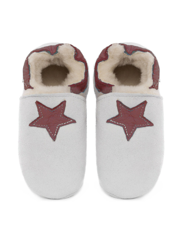 Sheepshin slippers colorful star Suede sole