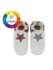 Sheepshin slippers colorful star Suede sole