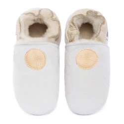 Sheepshin slippers colorful circle Suede sole