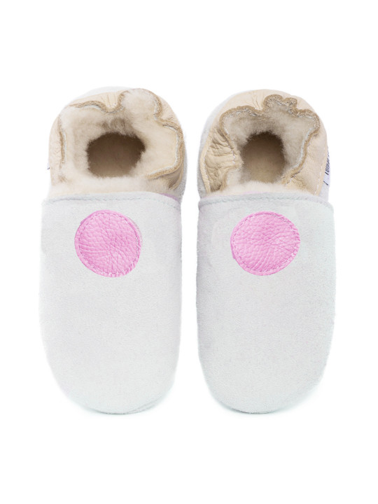 Papuče ovčia koža  farebné kruh kožená stielka