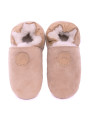 Brown woolen slippers,  camel round