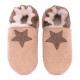 Sheepskin slippers slippers, cream round