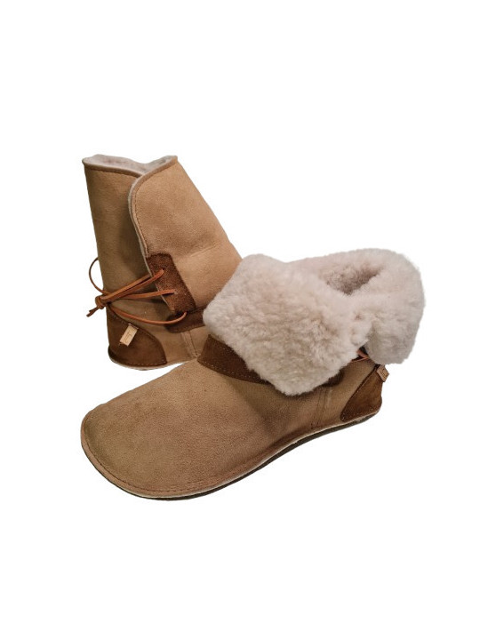 Bottines en peau lainée